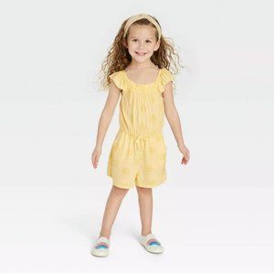 Cat & Jack Toddler Girls' Sun Ruffle Sleeve Romper sz 3T